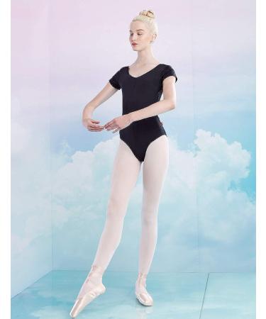 Daydance Spandex Short Sleeve Lace Back Ballet Leotard - X-Small Black - Buy Online on GoSupps.com