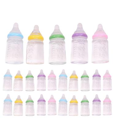 30pcs Miniature Baby Bottle Baby Shower Favors Mini Plastic Baby Bottle Candy Bottle Boy Girl Newborn Baby Baptism Birthday Party Decor