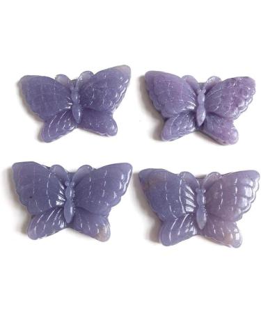 Hand Carved Crystal Gemstones Natural Quartz Crystal purpie mica Butterfly for Gift - (Color: Purple Size: 2inch) Chakra Reiki Balancing - Buy Online on GoSupps.com