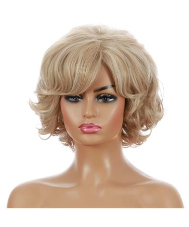 XULAIP Women's Blonde Short Layered Wig - Curly Heat-Resistant Fluffy Side Part Hairpiece - Buy Online on GoSupps.com