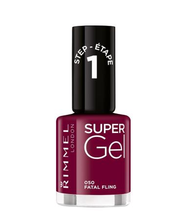 Rimmel London Super Gel Nail Polish At-Home Gel Manicure Fatal Fling Purple Shades - 12ml