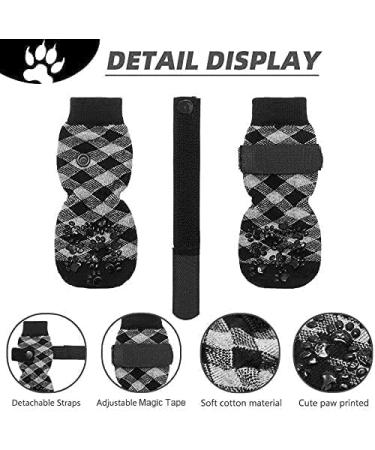 Expavlorine Non-Slip Dog Socks - Soft & Breathable Paw Protection for All Dogs - Adjustable Straps & Traction Control - Black Small (4 Count) - Ideal for Indoor Use on Wooden Floors - Buy Online on GoSupps.com