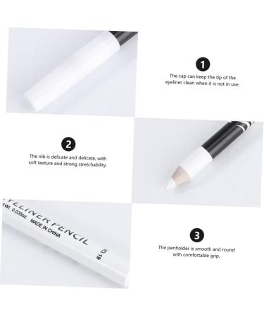 BIUDECO 72 Pcs Eyeliner Pencil Eyebrow Definer Pencil Beautiful Eyeliner Pen Tool Woman Wooden Pole White - Buy Online on GoSupps.com