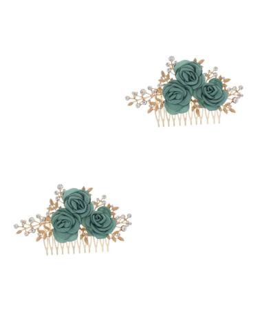 FRCOLOR Comb Rose side comb wedding bridal headpieces tiaras for girls big combs for women rhinestone barrettes for women headpiece for bride wedding headpiece bow tie alloy hair Wedding