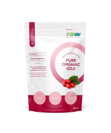 Raw Nutritional Organic Goji Powder | Excellent Source of Antioxidants & 20+ Vitamins & Minerals | Immune Support Phytonutrients Digestion Support | 25 Servings 225g