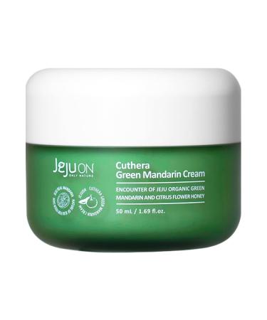 Cuthera Green Mandarin Moisturizing Cream 1.69 Fl Oz Jeju Citrus skin Soothing Vitamin Rich Hydrating Sensitive Skin Quick Absorption Oil Water Balance Care Non Irritating Korean Beauty