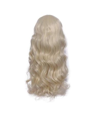 Wig Ladies Long Hair Yellow Women Synthetic Wavy Brazilian Long Curly Cosplay Hair 60s 80s 50s 70s