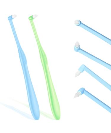 2 pieces of interdental toothbrush individual fragrant toothbrush soft toothbrush fragrant brush for detailed cleaning of orthodontic braces (green/sky blue) - Buy Online on GoSupps.com