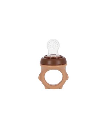 BABYLEDO Baby Fruit Pacifier with Teething Ring | 6+ Months | Safe for Fruits & Vegetables | Cute Bear Design - Duet Brown  - Buy Online on GoSupps.com