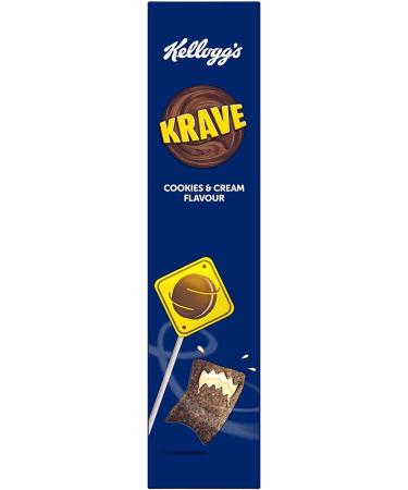 6 x Kellogg's Krave Cookies & Cream Flavour Crispy Cocoa Cereals Filled with Cream - Buy Online on GoSupps.com