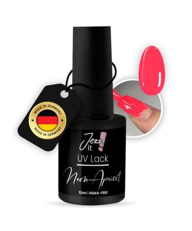 Jezz it! - Premium UV nail polish Neon Apricot for allergy sufferers Long-lasting gel nail polish UV & LED compatible - Made in Germany