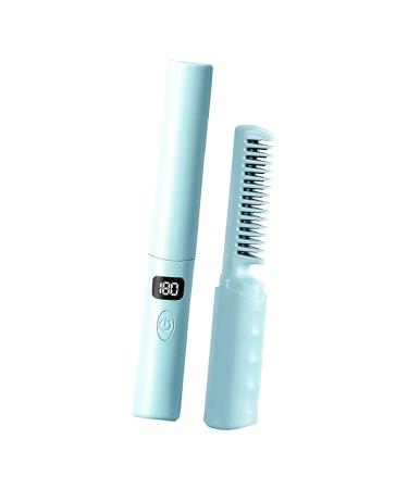 Almencla Hair Straightener Brush - Portable Mini Iron with 3 Adjustable Temps | Rechargeable Hair Styling for Home & Travel - Green - Buy Online on GoSupps.com