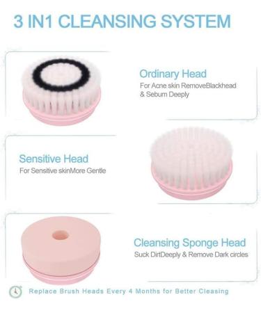 HERPLA Electric Face Brush - Advanced Cleansing Device with 3 Heads & 2 Speeds | Premium Scrubber for All Skin Types | Men & Women - Buy Online on GoSupps.com