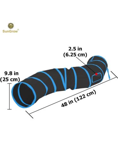 SunGrow Collapsible Tunnel for Ferret 47.2 x 9.8 - Lightweight Polyester with Steel Frame Tube - Includes Carrying Case - Ferret Accessories in Black and Blue - Buy Online on GoSupps.com