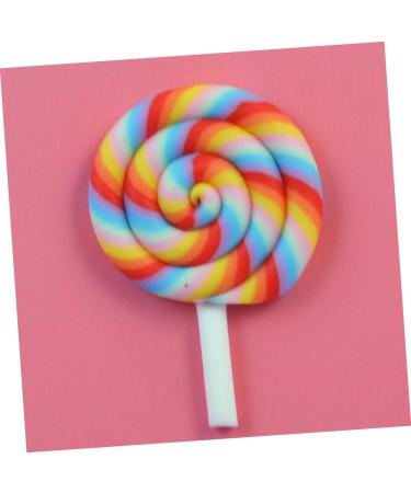 FOYTOKI 12 Pieces Pacifier Charms Rainbow Caramel Candy Lollipop DIY Lollipop Candy Lollipop Candy Jelly Candy Clay Pendant Lollipop - Buy Online on GoSupps.com
