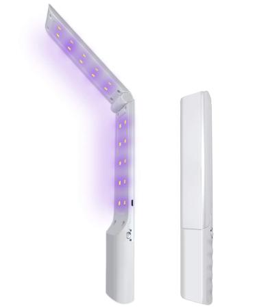 UV Sanitizer Wand Portable 20 UVC LED Lights Rechargeable Foldable ZAP to Kill 99% of Viruses Germs & Bacteria for Home Work and Travel. UVWANDX.