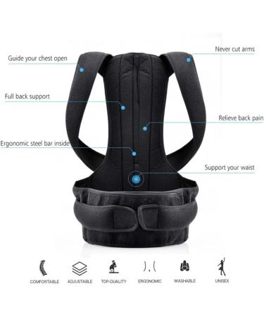 Back Support Posture Corrector For Men & Women Full Back Support Belt Brace Trainer Providing Pain Relief Neck Back Shoulder Posture Spine Corrector - Buy Online on GoSupps.com