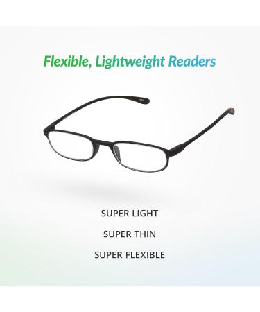 SAV Flex 2 E5020 Slim Oval Reading Glasses - Durable & Lightweight 2.5x Readers for Comfortable Reading Everywhere - Buy Online on GoSupps.com
