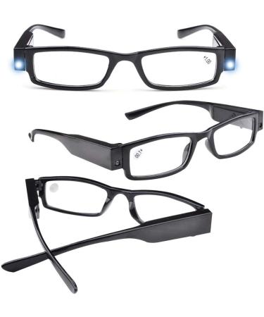 LED Reading Glasses with Lights - Lighted Magnifier for Clear Vision | 5PCS Black +250 - Ideal Nighttime Readers - Buy Online on GoSupps.com