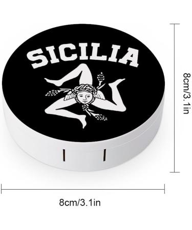 Buy Sicilian Trinacria Contact Lens Case - Portable Round Storage Box with Mirror for Travel | Cute Daily Outdoor Accessory - Buy Online on GoSupps.com