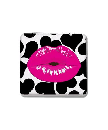 Vanity Mirror Pink Lips Design Shatterproof Pocket Mirror Unique Double Sided Magnifying Portable Compact Square Mirror Makeup Mirror for Woman Mother Kids Great Gift - Buy Online on GoSupps.com