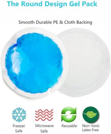 12 Round Reusable Hot Cold Gel Packs - Pain Relief for Injuries, Breastfeeding, Wisdom Teeth Swelling - Mini Ice Packs with Cloth Backing & Sleeve - Buy Online on GoSupps.com