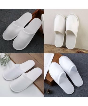 Holdfiturn 20 Pairs Disposable Slippers Closed Toe Fabric Spa Slippers White Unisex Spa Hotel Guest Slippers for Home Party Travel - Buy Online on GoSupps.com