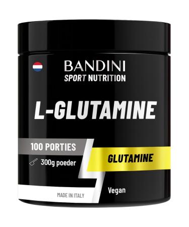 Bandini Pure LGlutamine Powder Amino Acid useful for intense training and for muscle mass and strength 100 Vegan Glutamine POWDER Gym and Training 300g Packaging