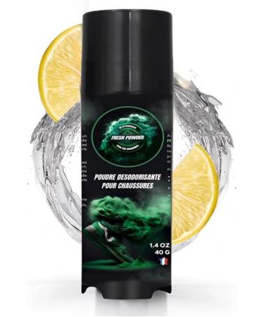 Foot odor remover - lemon - eliminates foot odor - neutralizes odor and moisture - natural white powder - long lasting action - Made in France by Fresh Powder - Buy Online on GoSupps.com