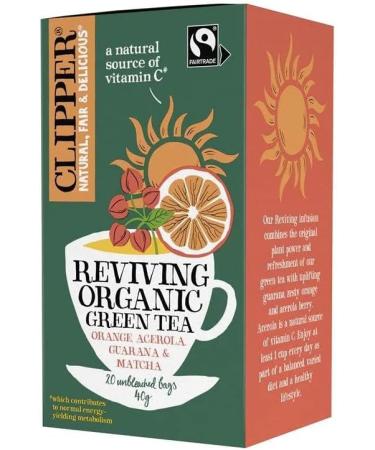Clipper Organic Fairtrade Reviving Green Tea 20 Bags (Pack of 4) - Buy Online on GoSupps.com