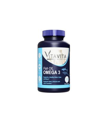 VitaVita Nutritions Fish Oil Omega 3 softgel Supports Brain Eyes Mood Heart Immune and Joint Function 100 Softgel