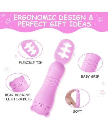 Vicloon Baby Fork and Spoon Set - 2Pcs Silicone Weaning Spoon for Self Feeding - Easy Grip Toddler Cutlery Kit in Purple - Buy Online on GoSupps.com