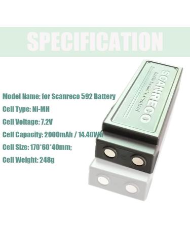 Buy 2 Pack 2000mAh Scanreco 592 7.2V RSC7220 Battery - Compatible with Scanreco 590 592 960 EEA2512 Palfinger EEA2512 RC400 - International Shipping Available - Buy Online on GoSupps.com