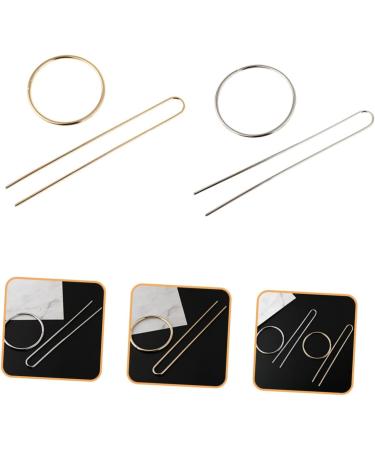 Mikinona U-shaped Hair Stick Womens Hair Clips 4 sets Women Clip Hairpin Headdress Alloy Stick Simple U-shaped Fork Bun Girl Styling Accessory Hair Womens Hair Accessories Hair Fork - Buy Online on GoSupps.com