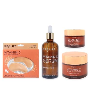 Spa Life Vitamin C Skin Care Variety Bundle with Under Eye Patches Face & Eye Cream and a Facial Serum