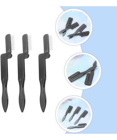 Lurrose 3-Piece Eyelash Comb & Eyebrow Trimming Tools - Rustproof Steel Makeup Brushes for Perfect Eyelash Shaping & Brow Grooming - Multi-Purpose Beauty Essentials - Buy Online on GoSupps.com