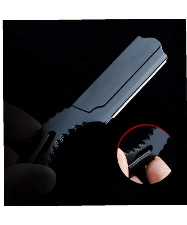 NAISICATAR Straight Cut Throat Razor - Double Finger Ring Razor Knife for Mustache Shaving | Precision Black Barber Razor for Smooth Shaves - Buy Online on GoSupps.com