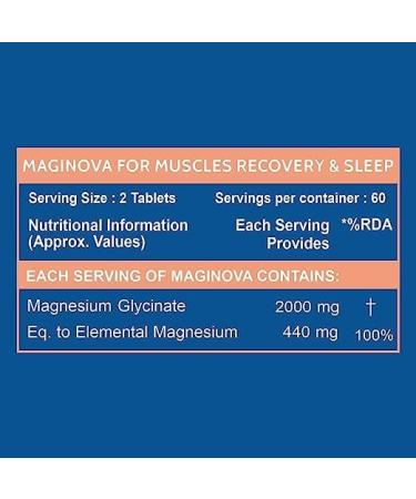High Strength Magnesium Glycinate 2000mg - 120 Veg Tablets | Pure Supplement - Buy Online on GoSupps.com