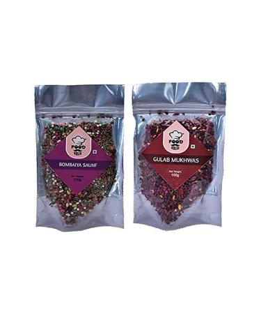 Foodholic Premium Mouth Freshener Combo Pack of 2 (100 Gm Each) (Bambaiya Mukhwas X 1 & Gulab Mukhwas X 1)_Packing May Vary