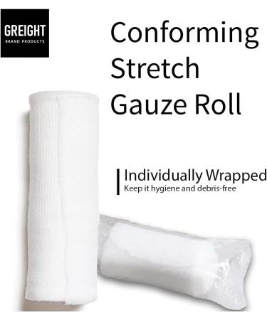 Buy Gauze Rolls - Stretch Bandage Rolls (3 inches) - 12 Individually Wrapped Rolls for All Wound Dressings - International Shipping Available - Buy Online on GoSupps.com
