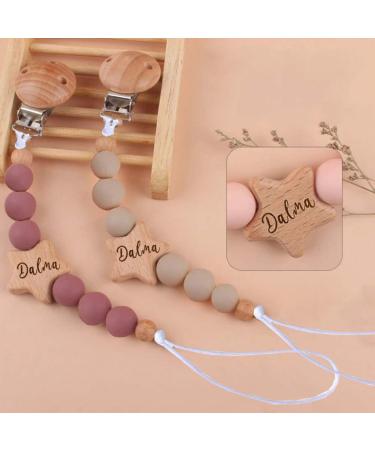 Personalized Silicone Pacifier Clip with Custom Name - Teething Soother Chew Gift for Boys Girls - Buy Online on GoSupps.com