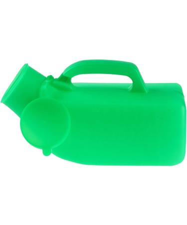 Male Portable Urinal Pee Bottles Home Urinal Potty Thick Firm Urine Bottle with Lid for Men 1200ML- Green Happy - Buy Online on GoSupps.com