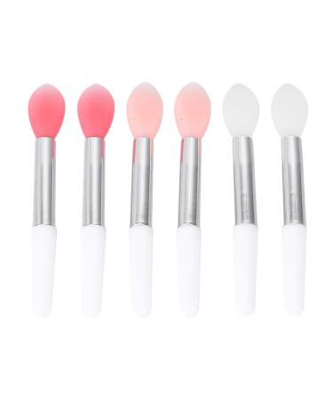 FRCOLOR Silicone Lip Brush 6 Pieces Single Head Lip Balm Oil Applicator Brush Cosmetic Makeup Brush