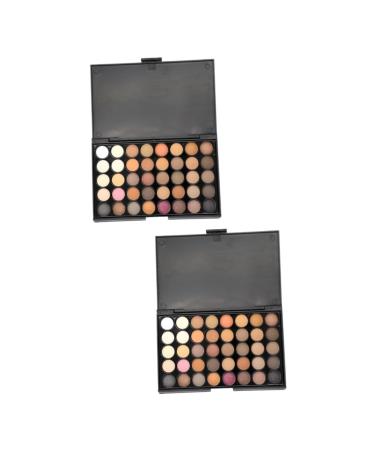 FRCOLOR 2pcs 40 Eye Shadow Palettes Makeup Palette Eyeshadow Pallet Eyeshadow Matt Eyeshadow Powder Smoky Makeup Eyeshadow Palette