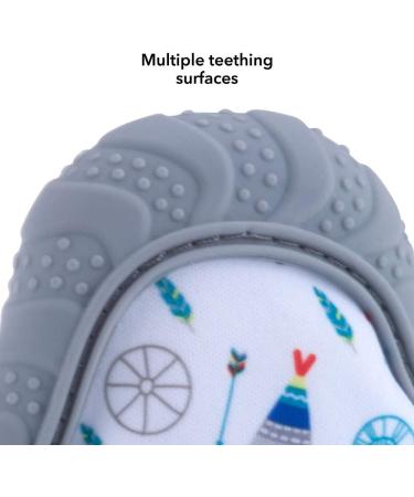 Nuby Teething Mitt Grey - Soothing Teether for Babies | Buy Online - Buy Online on GoSupps.com