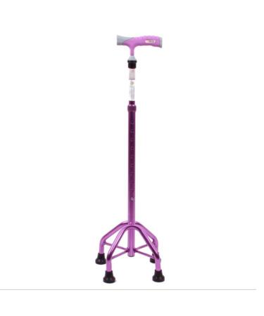 Walking Stick Elderly Non-Slip Four Feet Cane Telescopic Height Adjustable Walker Long Handle Aluminum Alloy Crutch Copper-A Made in China Smooth Sailing