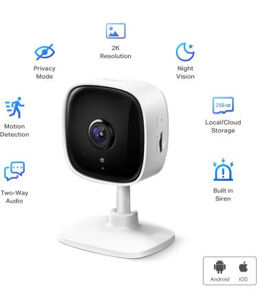 TP-Link Tapo C110 2K Indoor Security Camera: Baby Monitor, Dog Camera, Motion Detection, Night Vision, 2-Way Audio, Alexa & Google Home Compatible - Buy Online on GoSupps.com