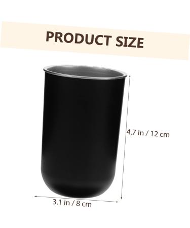 Alipis Stainless Steel Mouthwash Cup - Reusable Rustproof Bathroom Cup for Students | Double Layer Toothbrush & Toothpaste Holder - 12x8cm Black - Buy Online on GoSupps.com