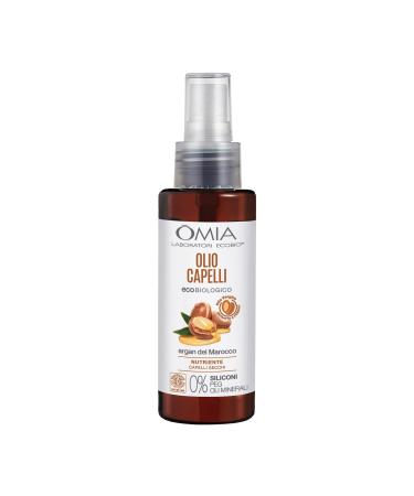 Omia Bio-Bio-Haar oil with argan morocco for dry blunt and brittle hair nourishing and restructuring effects silicone-free dermatologically tested-100 ml bottle