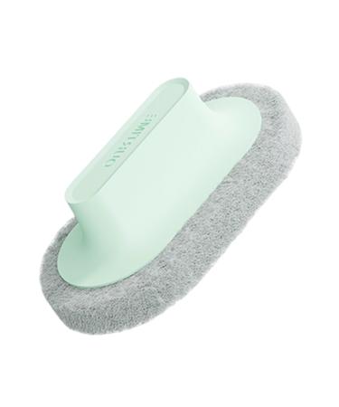 Erhigher Cleaning Brush with Non-Slip Handle Bathrub Scrub Scouring Pad Multi-Purpose Ergonomic Ideal for Kitchen Bathroom Window Includes Sponge Green
